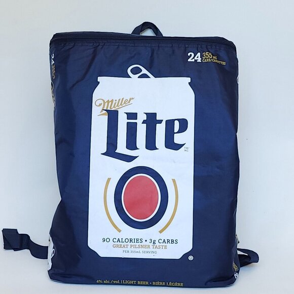 MILLER LITE Cooler Bag Backpack Shoulder Straps Holds A Case of 24 Beer Cans - Picture 1 of 7